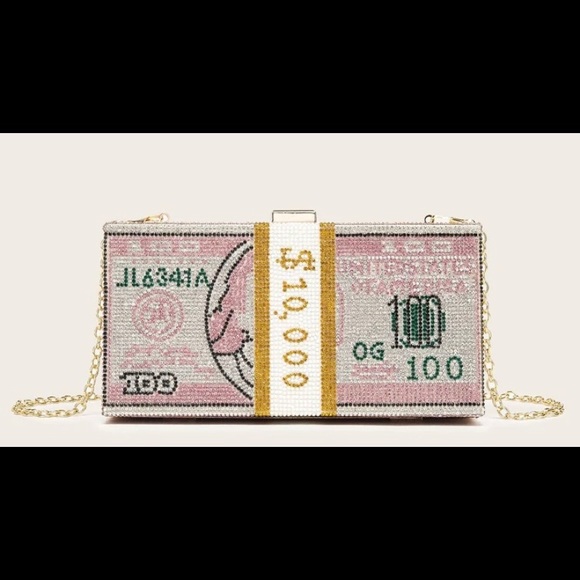 Money Design Clutch Bag.